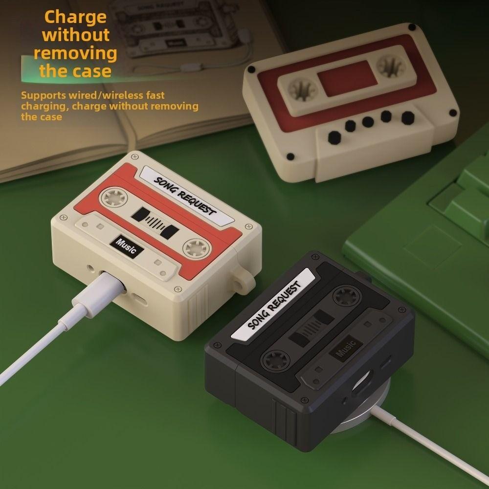 Silicone Earphone Case Retro Cassette Protective Shell for Airpods Pro 3 Accessories