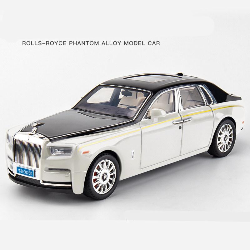 1/20 Scale Phantom Diecast Car Model Toy, Pull Back Toy Vehicle with Sound and Light for Kids Toddler Boys Girls Gift Collection