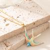 French Elegant Fashion Enamel Dripping Oil Sweet and Cute Colorful Swallow Fairy Tale Wind Necklace Niche Personality Collarbone Chain