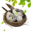 Artificial Bird Nest Artificial Craft Birds Realistic Feathered Birds with Nest And Birds Egg for Garden Parties Lawn Decor