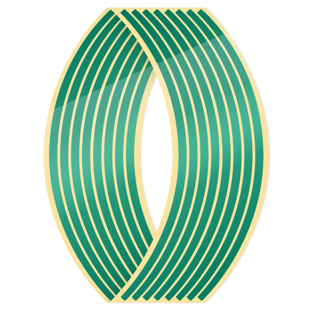 

Наклейка на колесо, светоотражающая лента с полосками на ободе, наклейки на мотоцикл для Honda, Kawasaki Z750 Z800, YAMAHA MT07 MT09 MT10 R1 зелёный