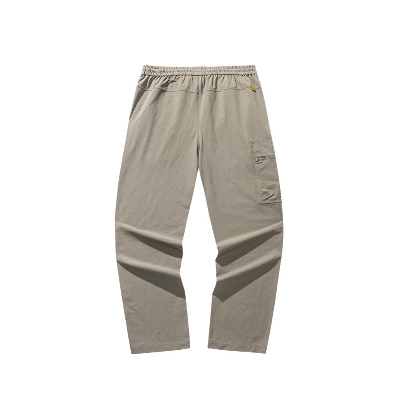 Anta Comfortable Loose Fit Solid Color Casual Straight Leg Pants Unisex Bottoms Gray 172528512-1