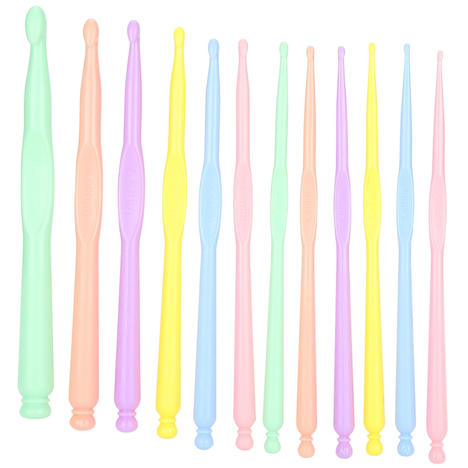 

12 шт. Набор цветных пластиковых крючков для вязания крючком для рукоделия