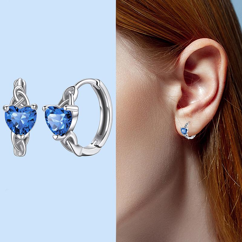 

CAOSHI Cute Heart Shaped Cubic Zirconia Design Hoop Earrings for Women Four Color Available Party Accessories Party Zircon Gift