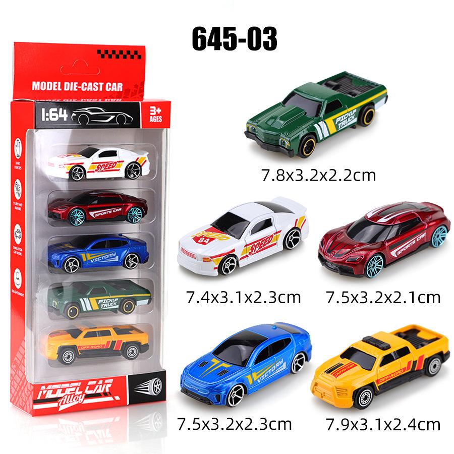 Baleno po 5 ks 1/64 Simulační slitina Retro sada sportovních modelů aut, Dětské autíčko s posuvným modelem auta, Dárek k narozeninám pro děti