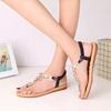Gold Sandals Women Gladiator Sandals Rhinestones Shoes Woman Flat Sandals Beach