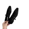 Mary Jane Schuhe für Damen 2024 Retro Mittelhoher Absatz Damen Einzelschuhe Weiche und bequeme rote Ballettschuhe Zapatos De Mujer