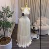 European and American women's clothing summer new sexy temperament pleated seaside vacation style long suspender dress