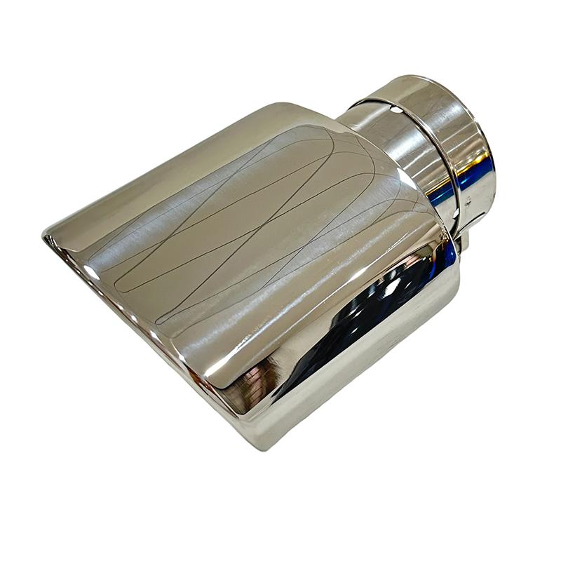 1pcs exhaust pipe stainless steel silvery Tailpipe modification export personalized oval thick 80mm wide 120mm muffler