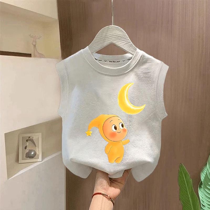 Pure Cotton Japanese Cartoon Star T-shirt for Small & Medium Children