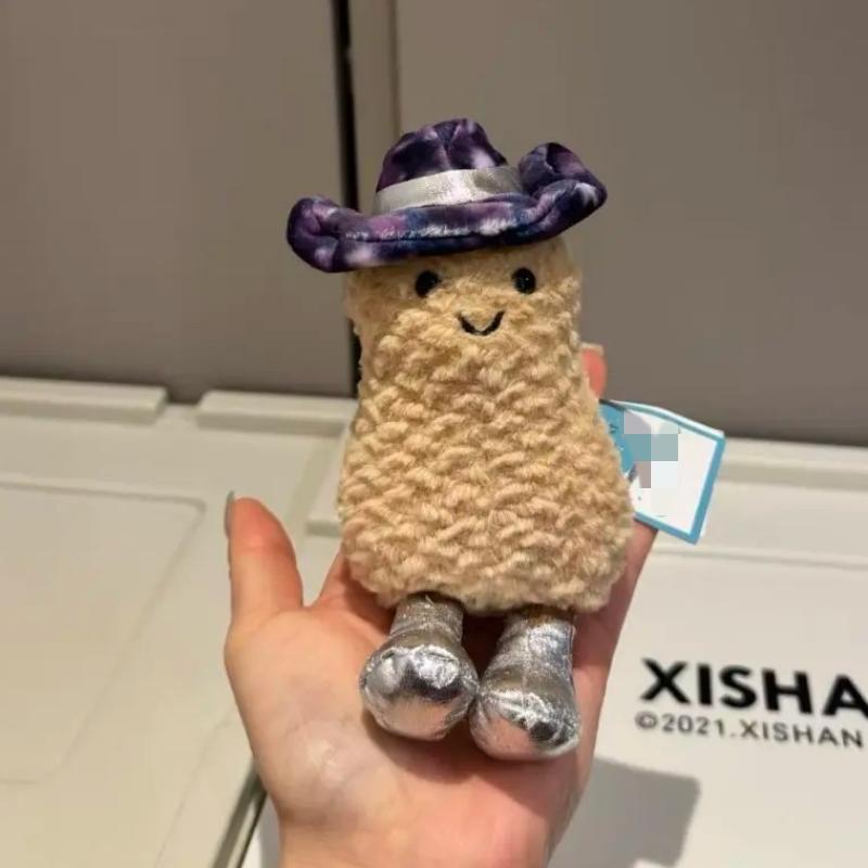 Amuseable Space Series Peanut Plush Toy Soft Stuffed Food Doll with Galaxy Cowboy Hat Silver Boots Adorable Gift for Girl