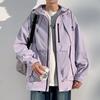 Men's Plus Size 8XL Hooded Waterproof Spring and Autumn Loose Windproof Jacket Outdoor Casual Jacket Tooling