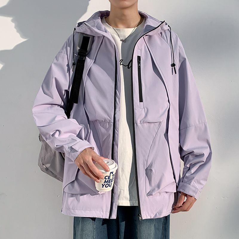 Men's Plus Size 8XL Hooded Waterproof Spring and Autumn Loose Windproof Jacket Outdoor Casual Jacket Tooling