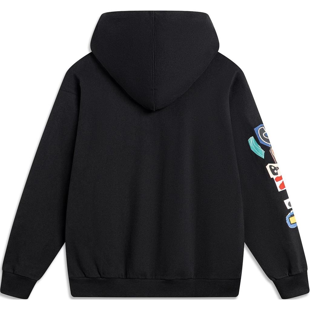 Li-Ning Extreme Sports Series Printed Hooded Comfortable Loose Sweatshirt Men sweatshirt Black AWDU139-3
