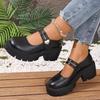 Spring/Autumn New Round Toe Square Heel Comfortable Casual Single Shoes Fashionable And Sexy Plus Size Mary Jane Shoes For Women