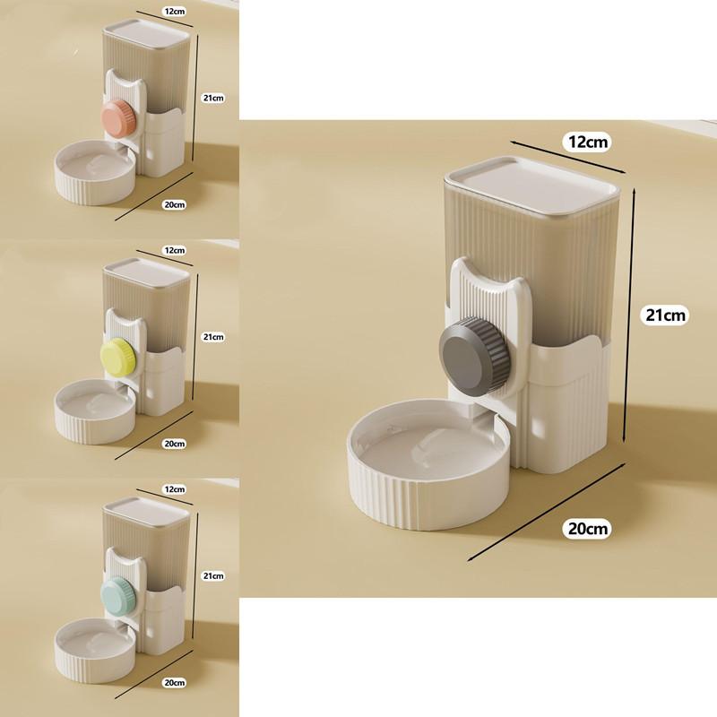 Pet Dog Cat Hanging Water Dispenser Automatic Feeding Drinking Water Bottle Rabbit Cage Hanging Plastic Material Gray 1000ml