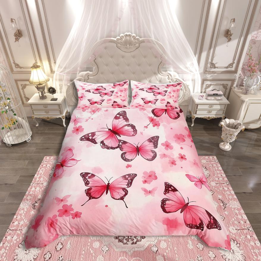 

Comforter Homewish Flying Butterfly Chic Flower For Teens Bedding Setabstract Gradient Decor Comforter (quilt)-EU Single(135*200cm)3pcs
