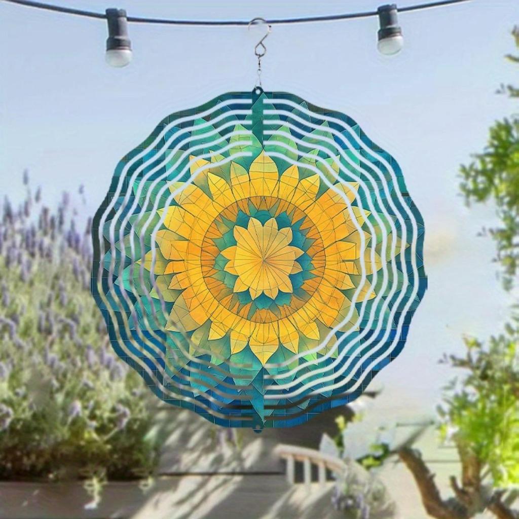 25.4 cm Metal Wind Chime with 360 Rotating Hook Dainty Hanging Decor for Patio Garden Spring Summer Fall Winter Gift