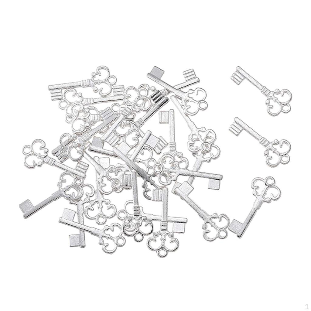 Antique Style Key Charms Collection, Small Metal Keys for Jewelry Making Supplies