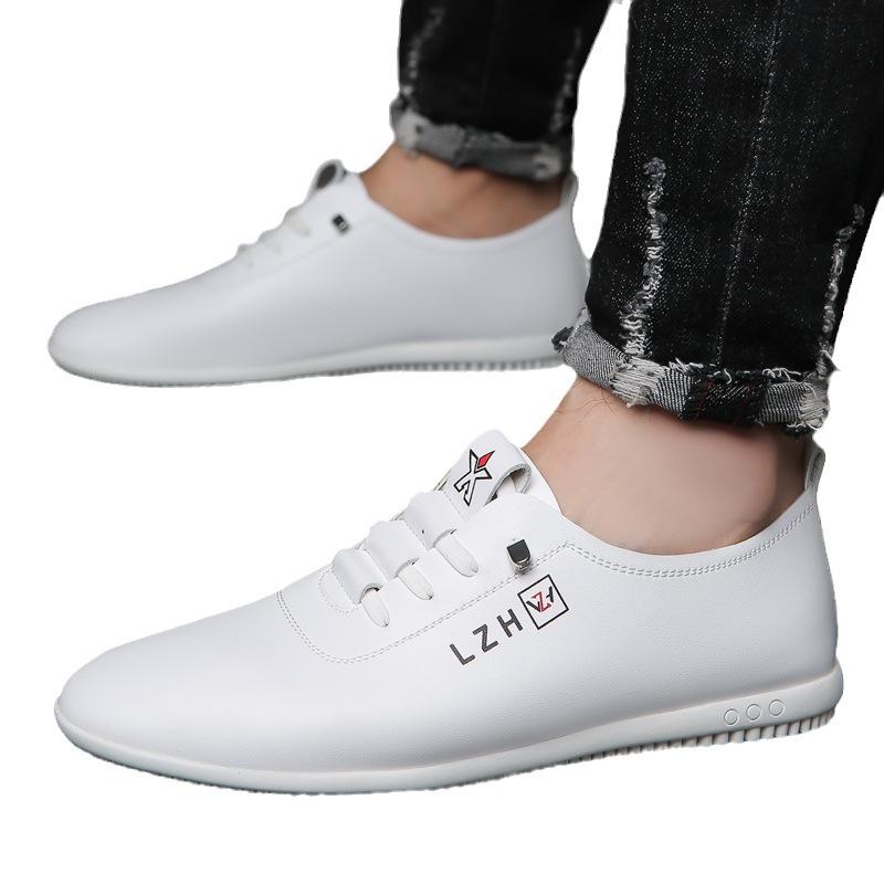 Summer slip-on white shoes men's casual soft soled driving shoes light soft men's shoes M1033