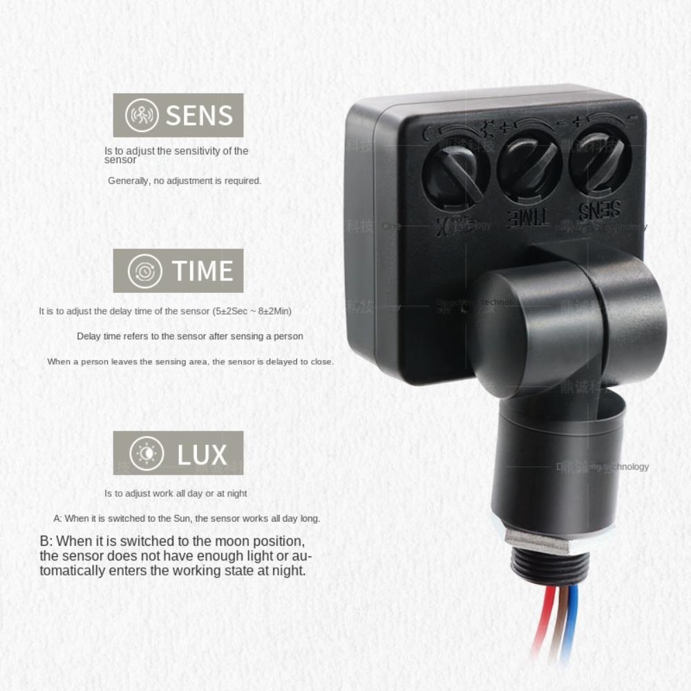 Ultrathin PIR Switch Outdoor Motion Sensor Detector Infrared Body Sensor Switch IP65 Motion Sensor