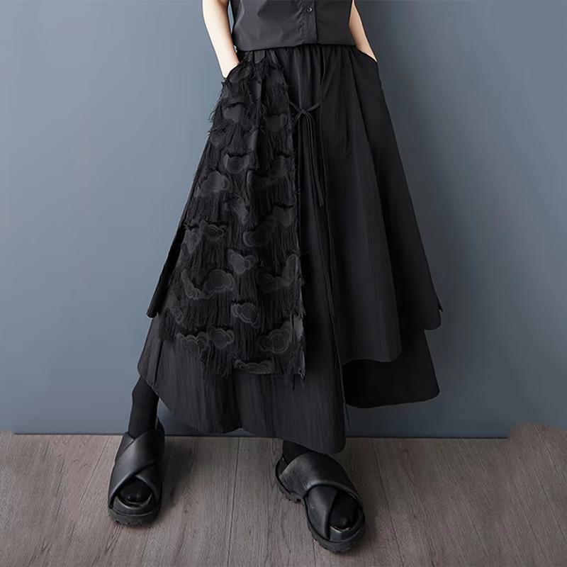 Xitao Gaze Patchwork Bandage Einfarbig Rock HQQ2463