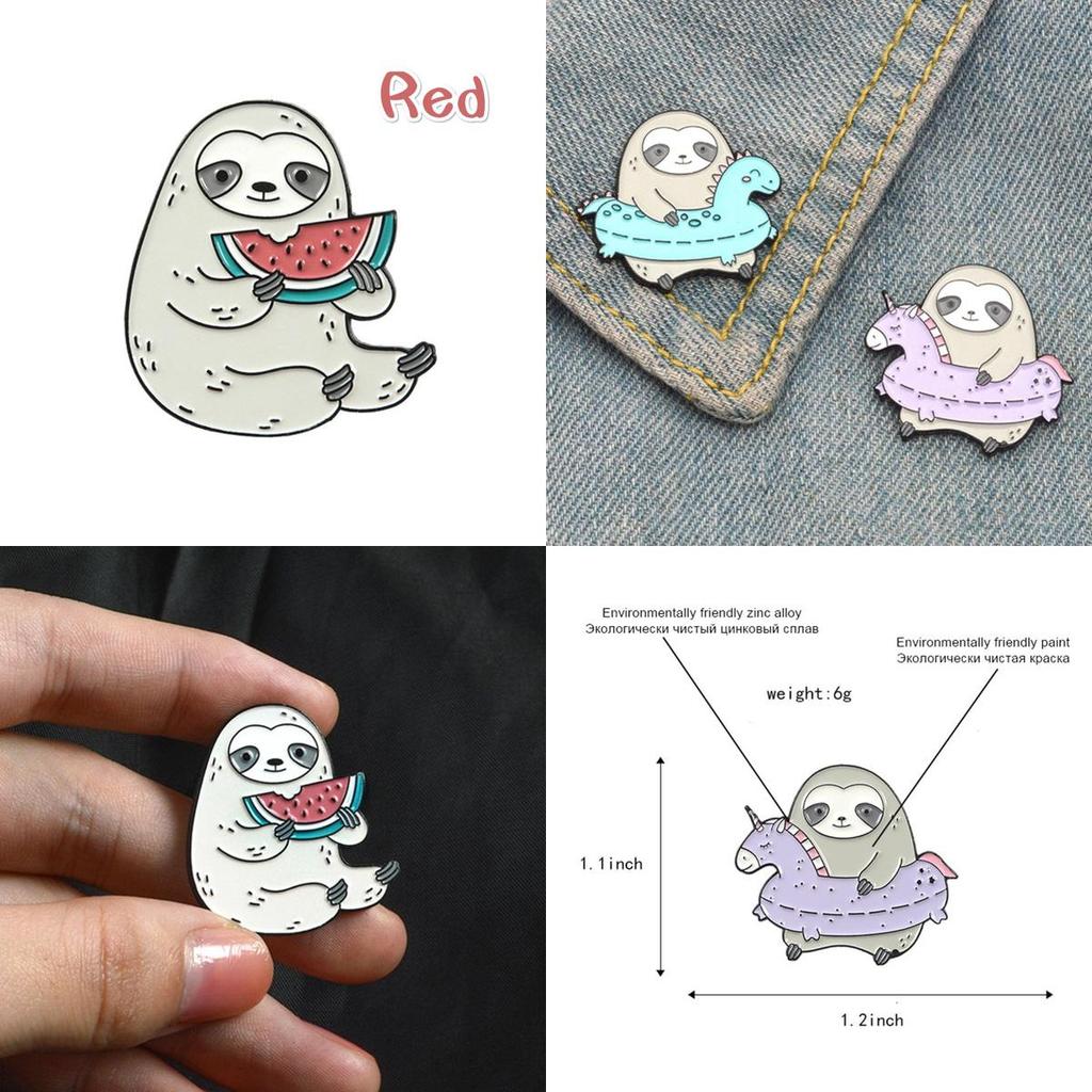 Charming Cartoon Sloth Enamel Pin In Mint Green Ideal For Stylish Lapel Accessories