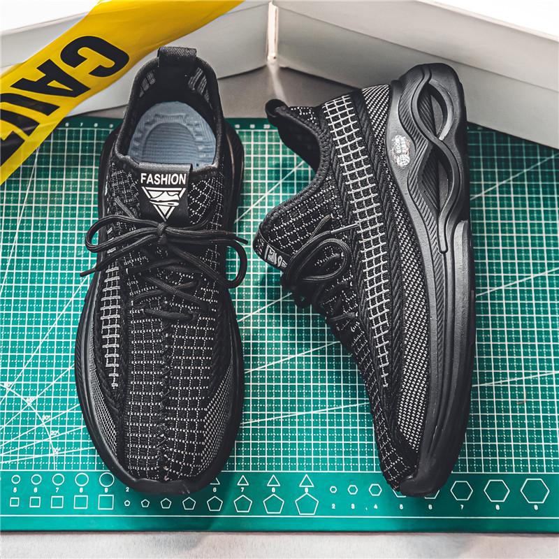 

Мужская обувь 2024 лето новая спортивная и повседневная кокосовая мужская обувь сетка летающая тканая беговая увеличение роста нишевая белая обувь трендовая обувь 44 чёрный