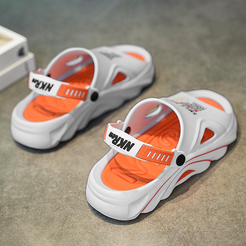 Fashion Smile Pop Casual Men Clogs Slippers Band Summer Slippers Outdoor Non-slip Beach Cozy Men Shoes Soft EVA Home Breathable Slippers