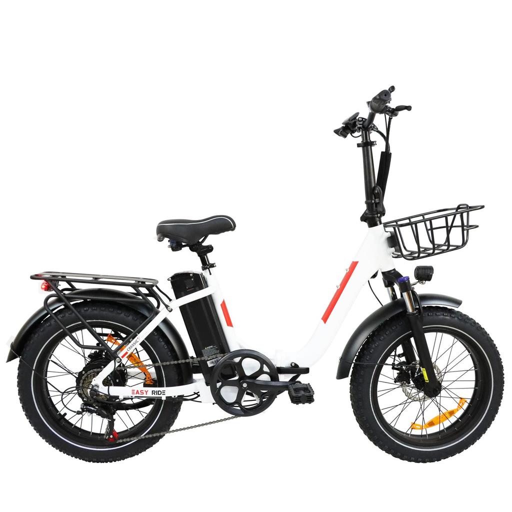 DZ2030 White/Black/Grey 48V16AH Battery 20 * 4.0-inch Tire City Ximano 7-speed 40KM/H Steering Tail Light Road Electric Bicycle