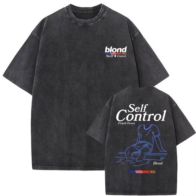 Washed Vintage Rapper Frank Oversized Tshirt Blond Graphic Tshirts Unisex Women Ocean Hip Hop T Shirt Unisexs Fashion Casual Tees
