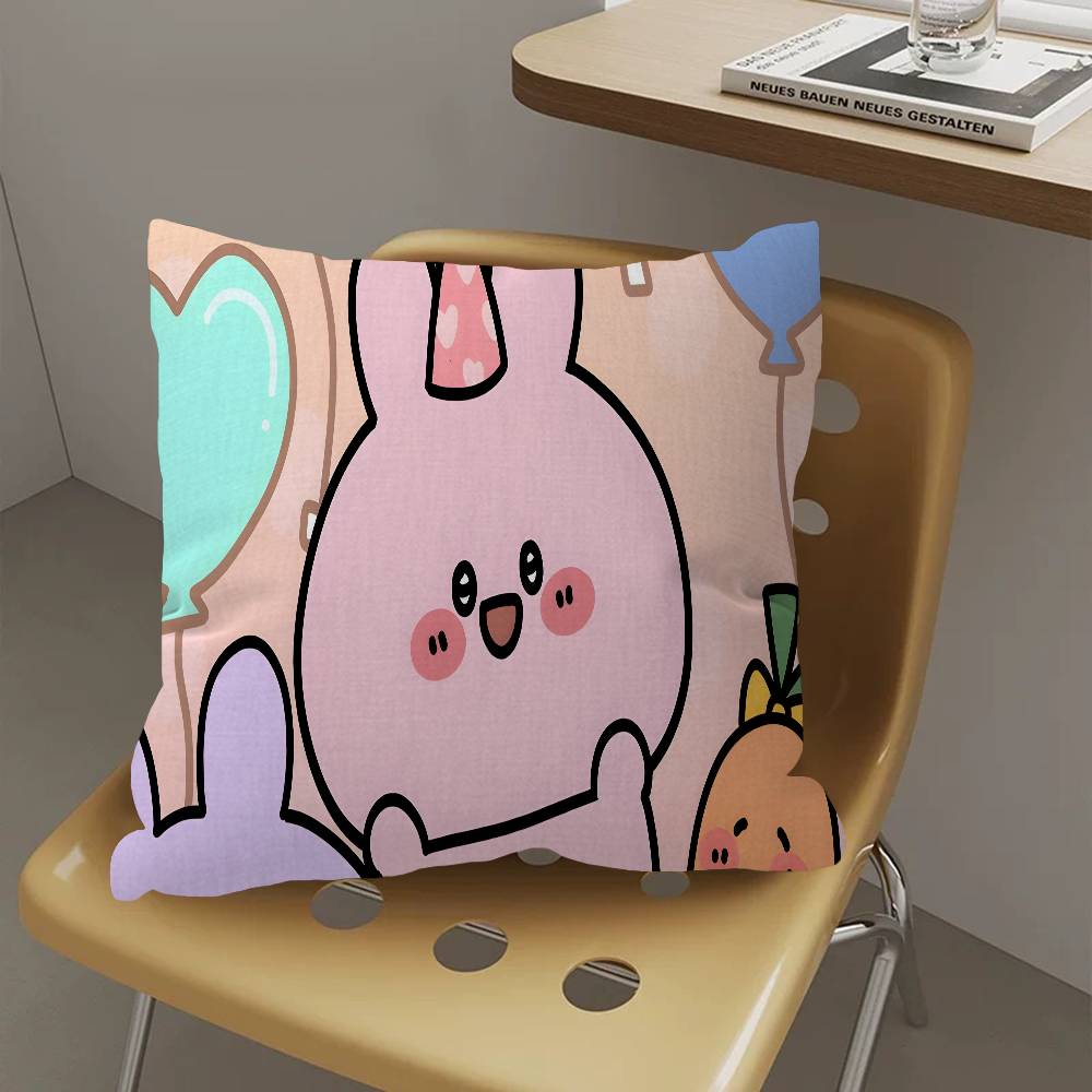 AAsamimichaan Cute Asamimi Office Cushion Pillowcase Car Cushion CoverXCM Lumbar Pillowcase Sofa Pillowcover