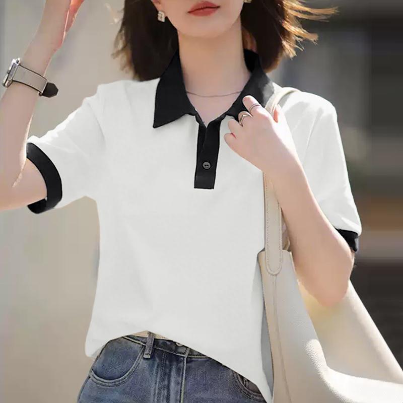 

ZANZEA Женская летняя повседневная блузка с отложным воротником и короткими рукавами M белый