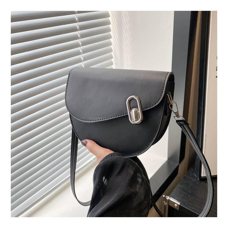 Retro Fashion Pu Leather Saddle Bag For Women 2024 Summer Versatile Shoulder Bag