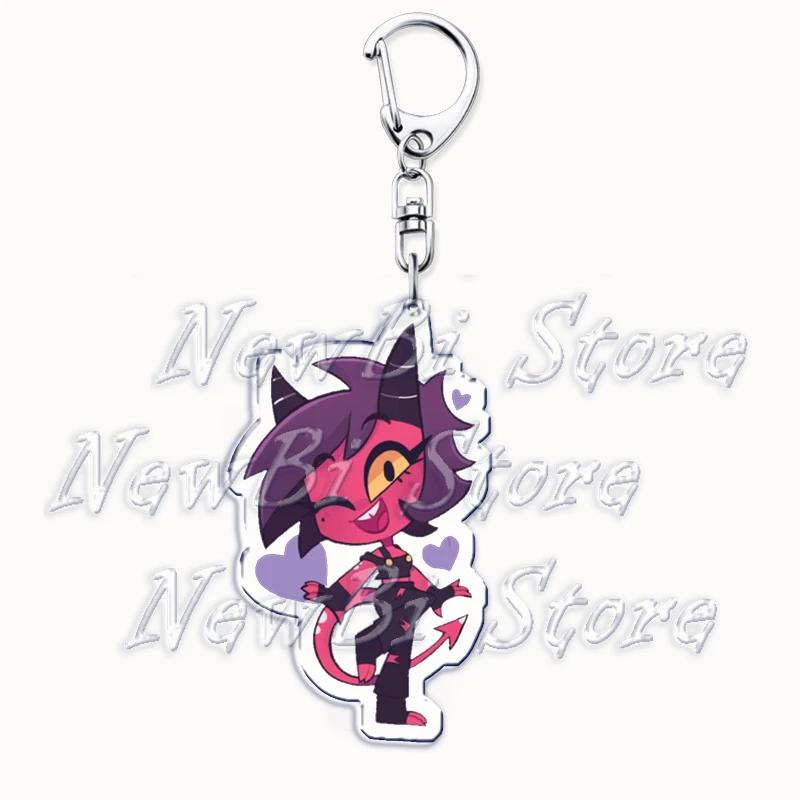 Cartoon Anime Series Helluva Blitzo Keychains Boss Keyring for Accessories Bag Pendant Key Chain Ring Jewelry Fans Friends Gifts
