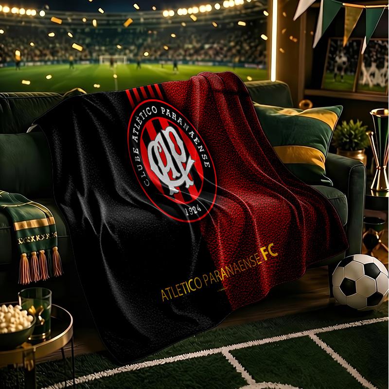 Atletico Paranaense Crest Throws Blanket Flannel Blankets Plush for Couch Bed Gifts for Men Women Travel picnic blanket Christmas fan gifts
