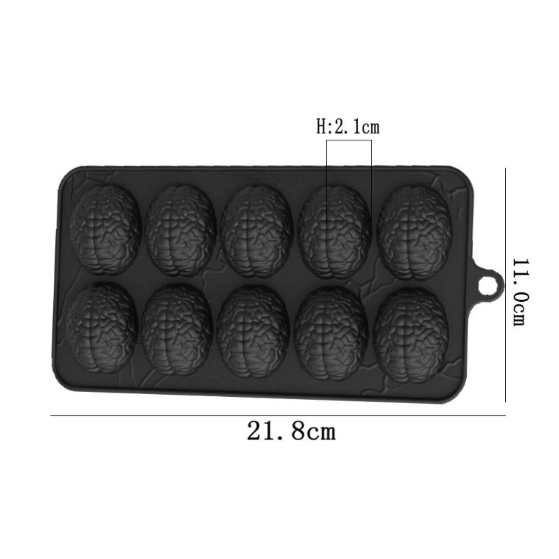 

1PCS Black 3D Silicone Brain Chocolate Mold Creative Brain Shape Cake Baking Supplies DIY Tool Party Decoration чорний