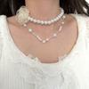 Super Fairy Atmosphere Multi-layer Flower Pearl Fringed Necklace Women's Fashion Exquisite Neck Chain Choker Premium Collarbone Chain