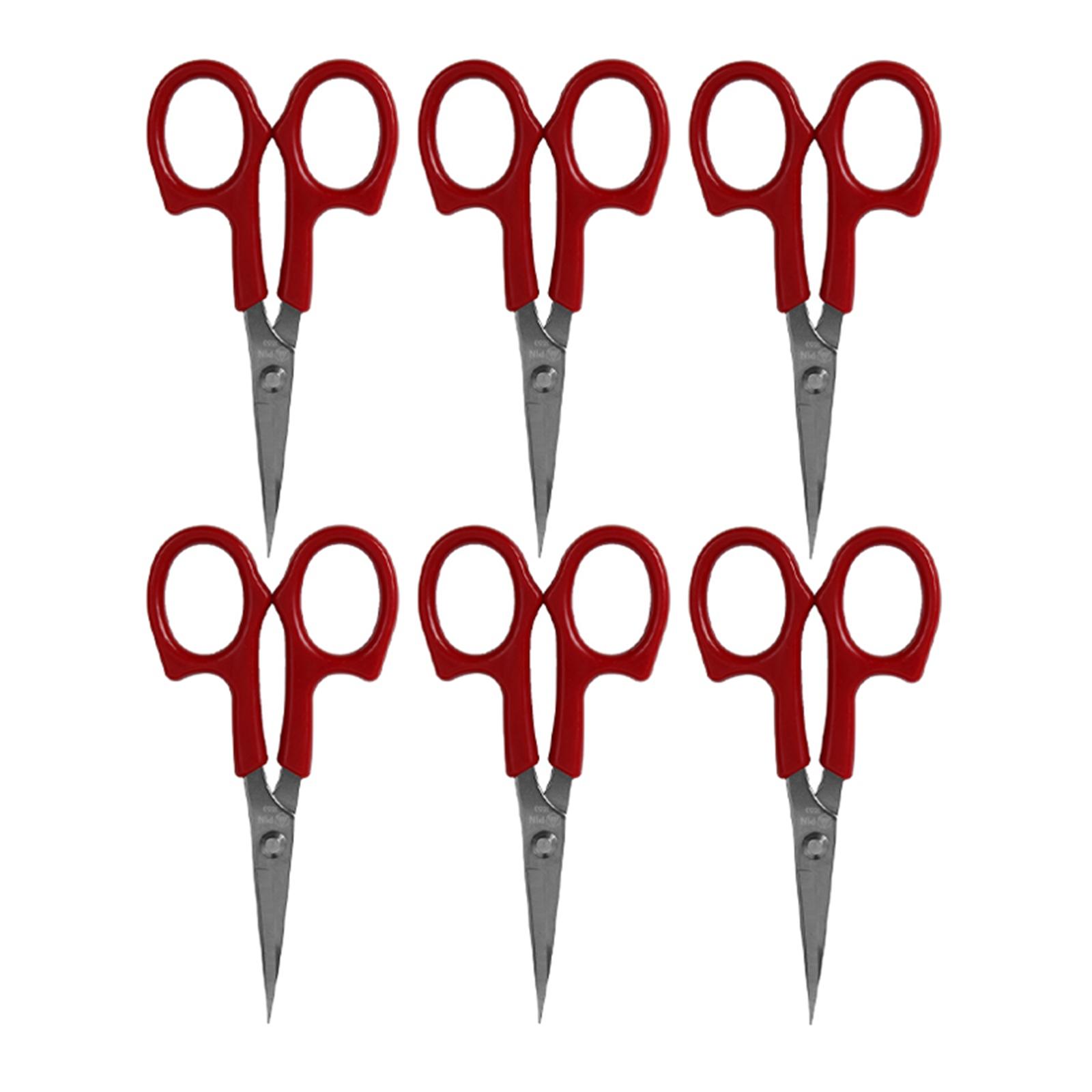 

6Pcs Embroidery Set Curved Tip Sharp Sewing for Needlework Stitch Applique Household Tailor червоний