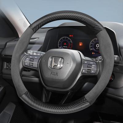 Suitable for Suede Matte Carbon Fiber Texture Steering Wheel Cover Suitable for Civic Fit 8Th Gen 8 City Accord 9 Insight Stream Rn6