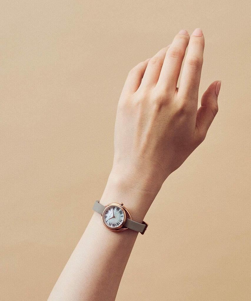 Authorized Dealer Matow Watch Solar Powered Watch Leather Strap Mw001006gryrg Round Rose Gold Breath [MATOW] Women's [Shiki] White/Baby's