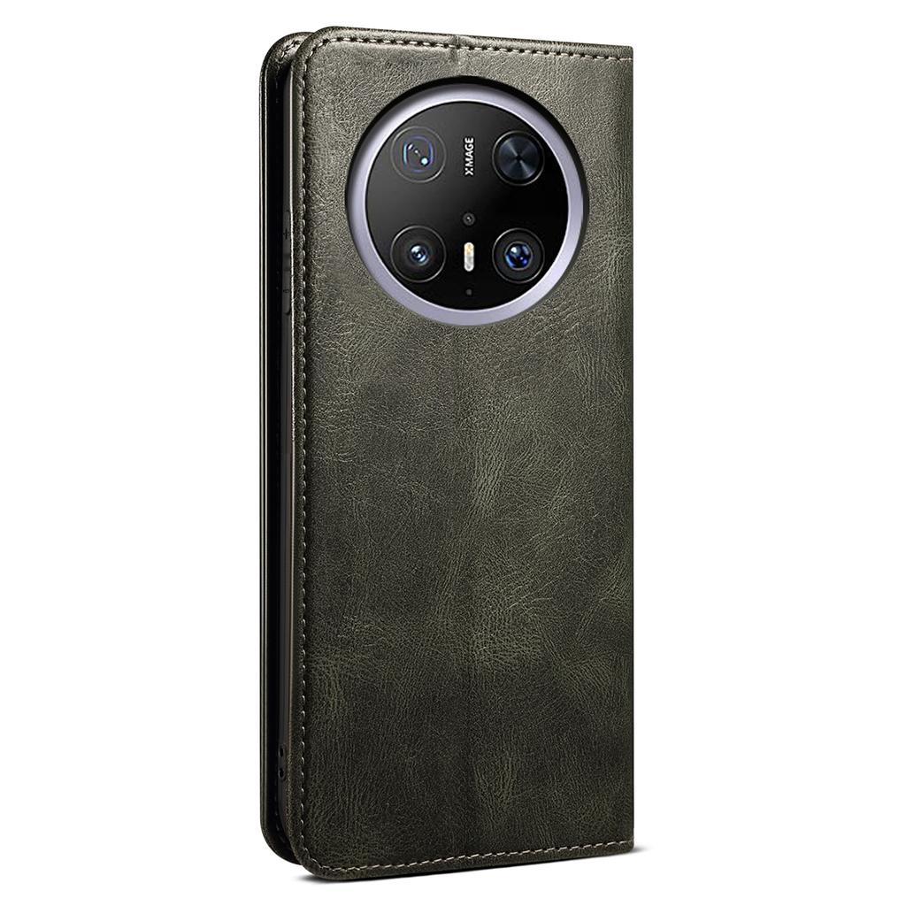 Für Huawei Mate 70 Hülle Crazy Horse Textur Wachsleder Brieftasche Ständer Handyhülle