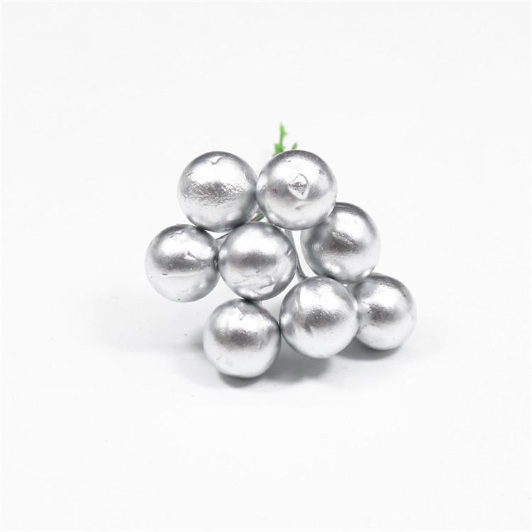 100 Pcs Round Red Berry Artificial Foam Fruits for Christmas Decor