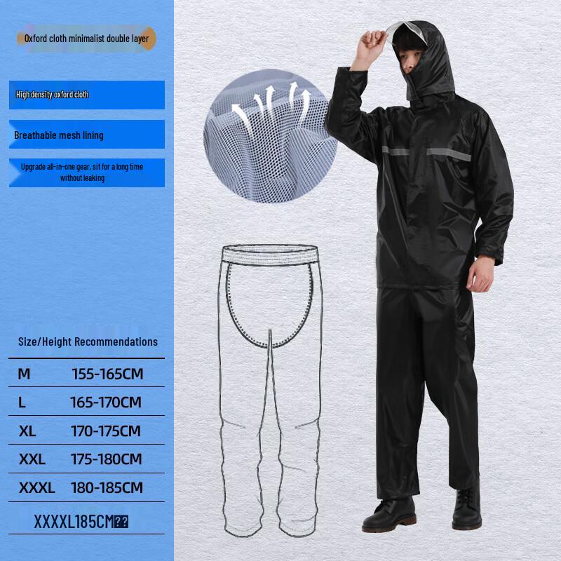 Huijia Reflective Oxford Rain Suit Set