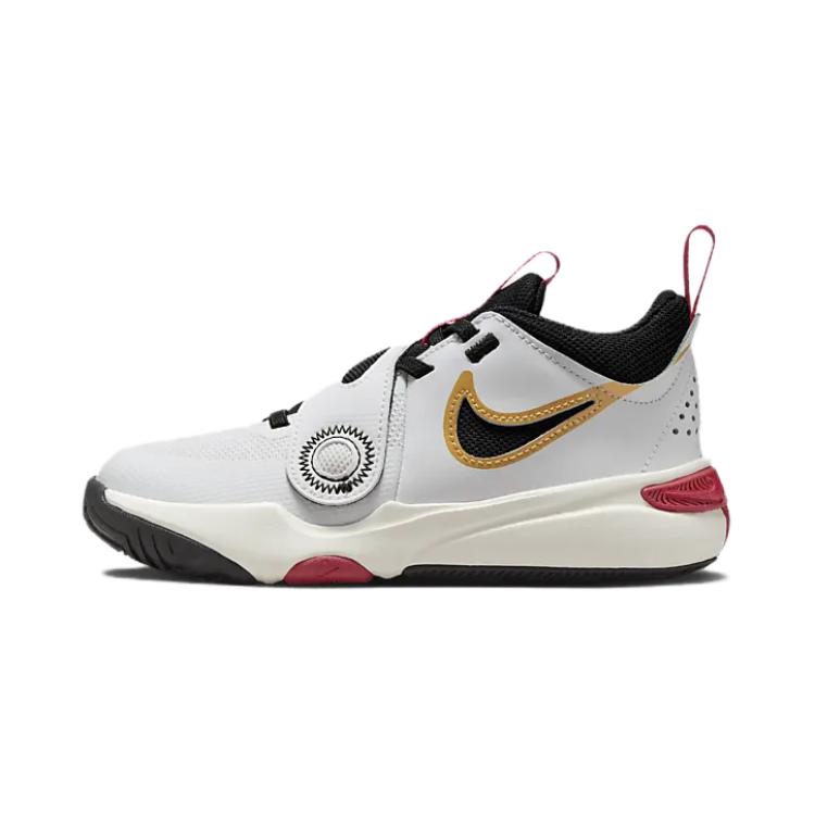 Nike Team Hustle D 11 PS Unisex White Metallic Gold University Red Black DV8994-104 28