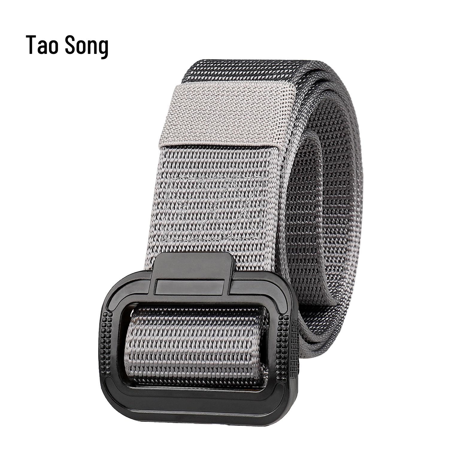 

Тактический нейлоновый тренировочный ремень 3,8 см - Поясной ремень в военном стиле для улицы с внутренней поддержкой и петлей для молотка 125cm серый