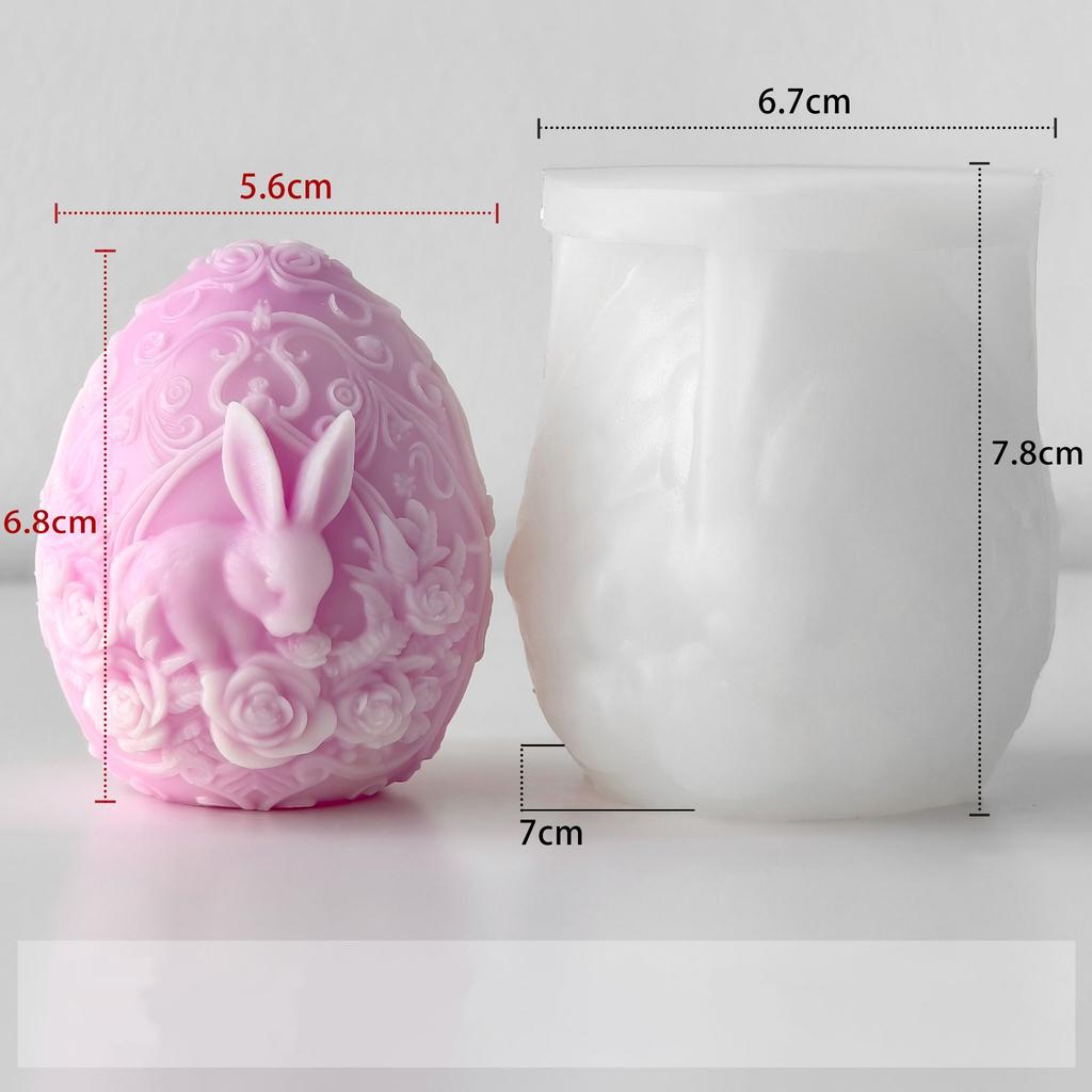 DIY Ouă de Iepuraș de Paște Mucegaiă Lumânare din Silicon 3D Reliefat Iepure Săpun Handmade Tencuială Rășină Ornamente Meșteșuguri Matrite Cadouri Decor