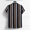 Summer New Men Clothes Short Sleeve Lapel Shirt Tops Fashion Stripe Design Men Tops