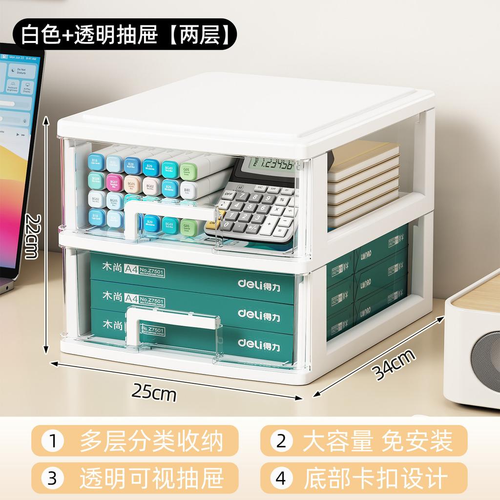 Desktop Storage Box Drawer Office Pen Holder Box Stationery Cosmetics Storage Box Finishing Multi-layer Shelf Cabinet