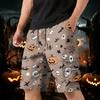 Men's Halloween Cargo Shorts Multi Pocket Drawstring Waist Casual Workwear Shorts with Zippered and Flap Pockets for Outdoor Activities